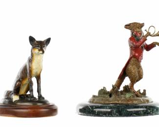 Lot 200: Two BJ Martin & Paula Lincoln Bronze Foxes