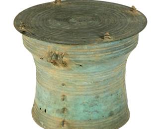 Lot 254: Bronze Burmese / Tibetan Karen Rain Drum