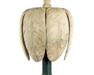 Lot 23: Italian Hand Carved Palm Tree Table Lamp