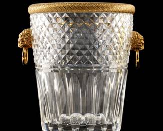 Lot 274: Baccarat Style Gilt Mounted Crystal Ice Bucket