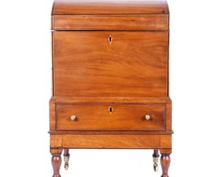 Lot 35: Georgian Style Mahogany Dome Top Cellarette