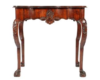 Lot 124: Portuguese Carved Mahogany Console Table