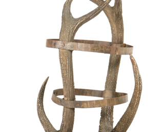 Lot 208: Victorian Taxidermy Elephant Antler Umbrella Stand