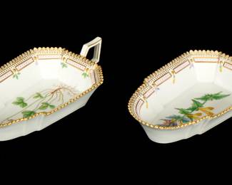 Lot 52: Two Royal Copenhagen Flora Danica Pickle Dishes