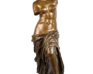 Lot 178: Large Sauvage Venus De Milo Bronze Sculpture