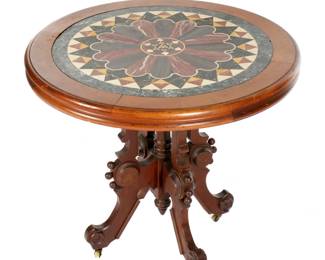 Lot 79: Maine 19th C Specimen Marble Top Table