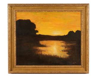 Lot 140: William Keith Sunset Tonalist Landscape Painting
