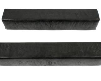 Lot 145: Pair Mid Century Faux Crocodile Kneeling Benches