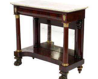 Lot 182: Empire Mahogany Marble Top Pier Table