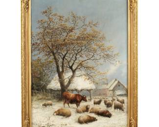 Lot 205: Thomas Sidney Cooper Winter Pasture with Sheep