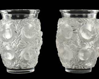 Lot 275: Two Lalique Crystal Bagatelle Bird Vases