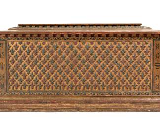 Lot 41: 17/18th C Italian Carved Painted Cassone