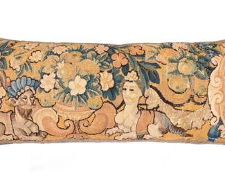 Lot 334: Continental 18th C Tapestry Panel Cushion