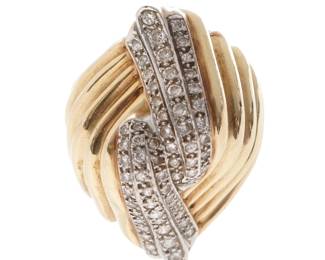 Lot 117A: 14k Gold and Diamond Cocktail Ring
