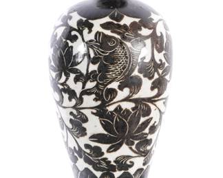 Lot 313: Chinese Porcelain Brown Painted Meiping Vase