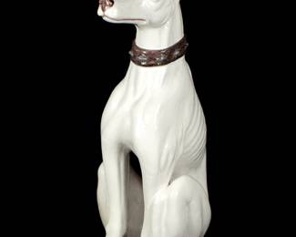 Lot 149: Italian Faience Ceramic Whippet Greyhound Dog