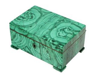 Lot 22: Russian Style Malachite Clad Dresser Box