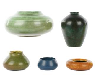 Lot 342: Five Piece Collection of American Art Pottery