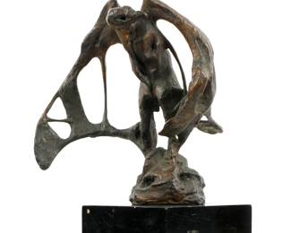 Lot 125: Maria Lagunes Modernist Vulture Bronze Sculpture