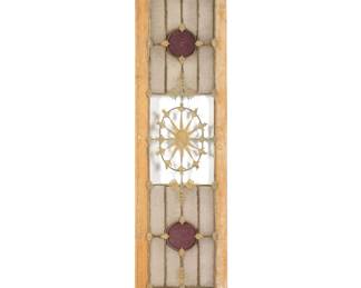Lot 398: 19th C Patterned Glass & Filigree Transom Window
