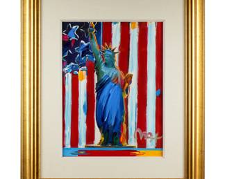 Lot 143: Peter Max "United We Stand" Mixed Media Acrylic