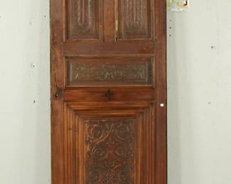 Lot 348: Single Tall French Carved Oak Door
