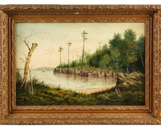 Lot 76: George Bensell Pennsylvania Lakeside Landscape