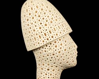 Lot 120: Alexander Ney Terracotta Head with Hat Sculpture