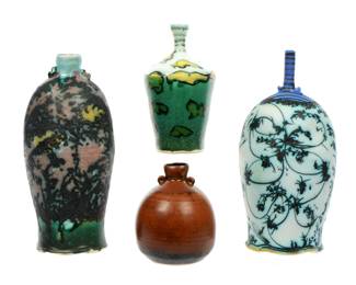 Lot 361: Four George Pearlman Art Pottery Vases