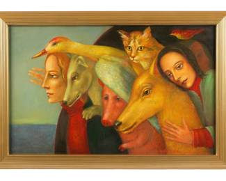 Lot 82: Mikhail Aleksandrov Noah and Family Painting