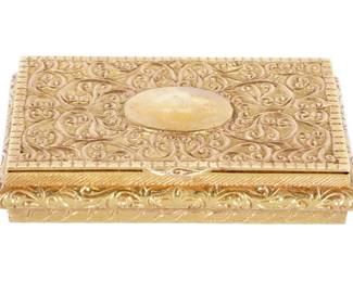 Lot 156: Continental 18k Yellow Gold Snuff Box