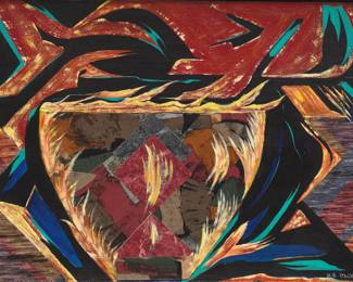 Lot 138: Mixed Media Collage signed H. E. Phillips