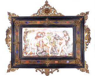 Lot 399: Capodimonte Bacchanalian Porcelain Plaque