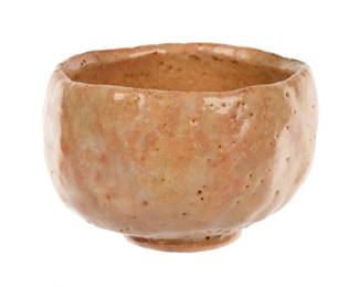 Lot 164: Japanese Edo Period Chawan Red Raku Tea Bowl