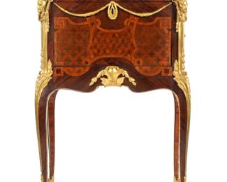 Lot 17: French Simon Oeben Style Louis XV Inlaid Drop Front Desk