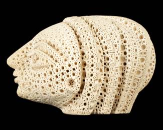 Lot 103: Alexander Ney Terracotta Elongated Head Sculpture