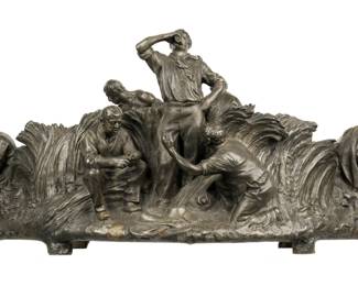 Lot 63A: Paul Richer Bronze Harvesters Centerpiece / Jardiniere