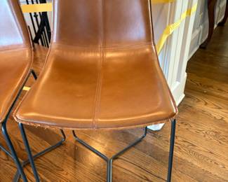 West Elm leather stools