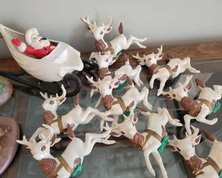 Vintage Santa and reindeer