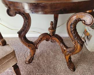 Carved leg side table