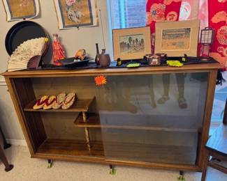 Mid Century Display Case with Sliding Glass Doors