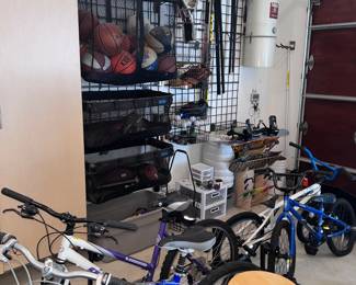 Bicycles / lots of sports equipment