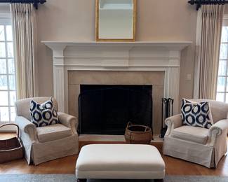 Pair of swivel chairs Crafters guild mirror