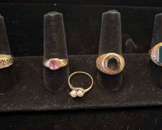 Five 10K Gold Rings