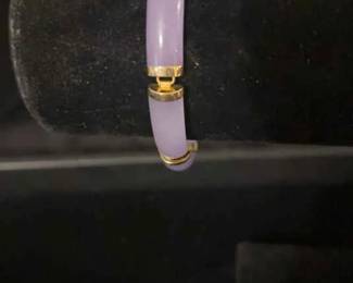 14k Gold Lavender Jade Bracelet 