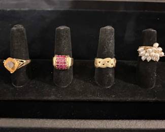 Four 14K Yellow Gold Rings