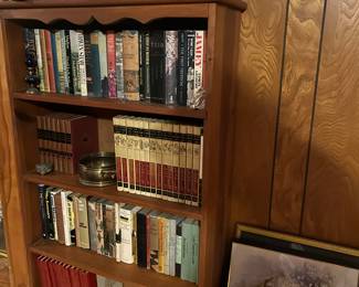 Bookcase, artwork, books