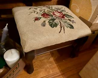Needlepoint footstool
