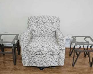 005 Armchair 2 Glass Top Tables