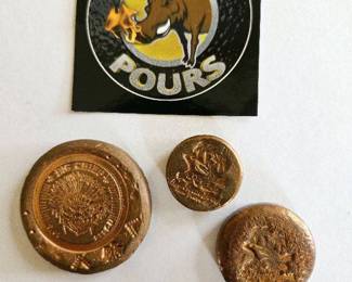 Group of 3 Hand Poured and Stamped .999 Fine Copper Rounds by Wildpig Pours - Total of 2.63 Oz Pure Copper with COA